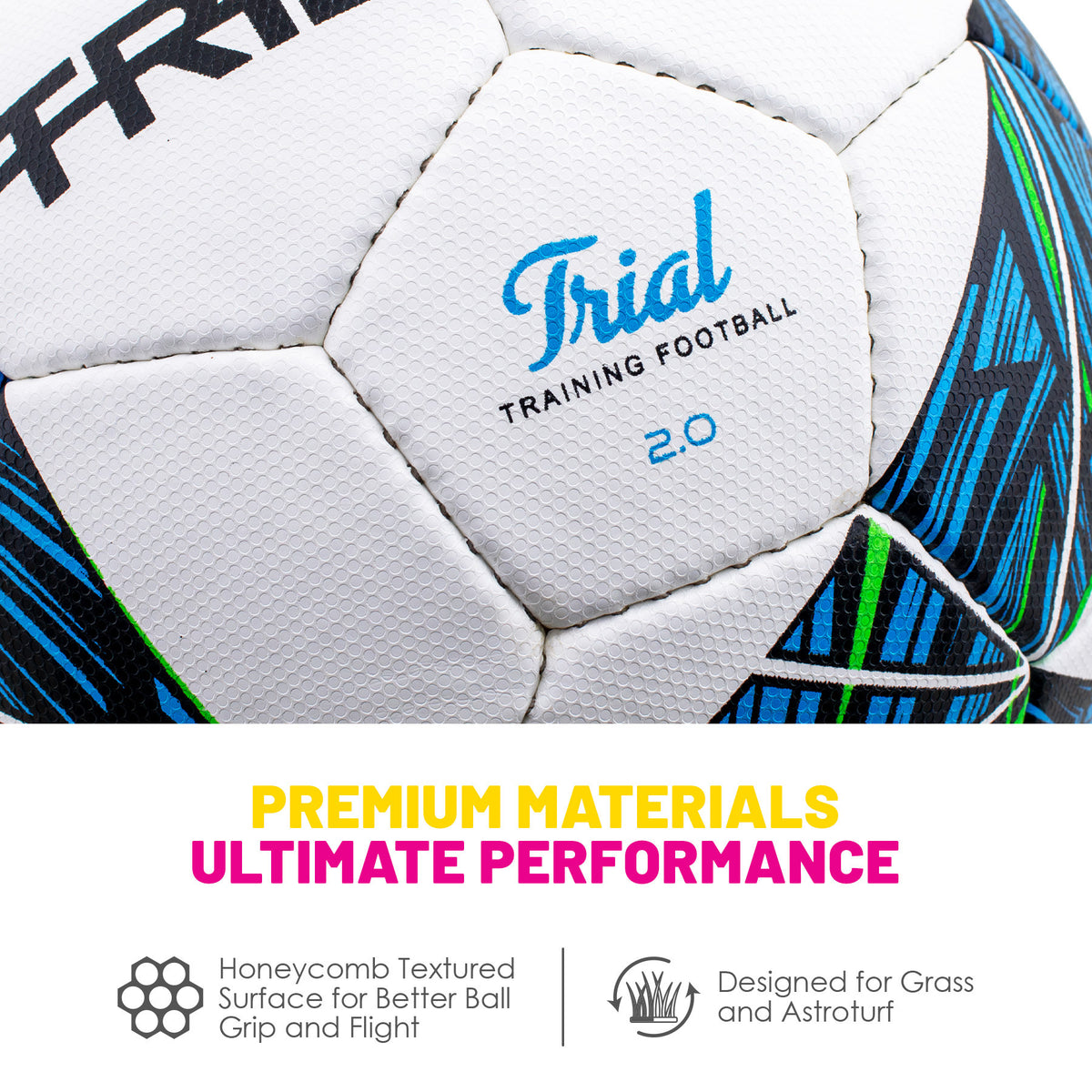 Trident Trial 2.0 Training Football - Size 4 (Chaos Blue)