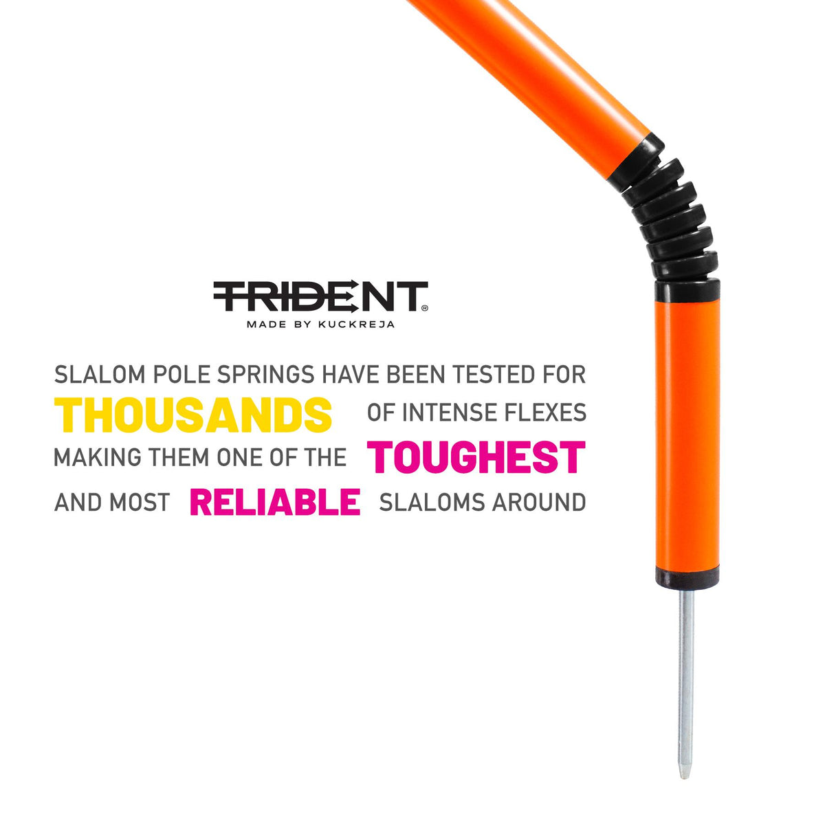 Trident Two-Piece Slalom Pole with Spring - Orange