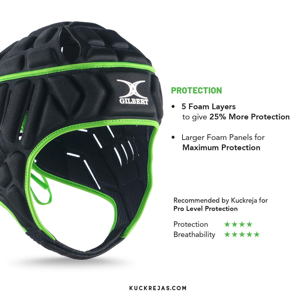 Gilbert Vapour 5-25 Headguard - Black