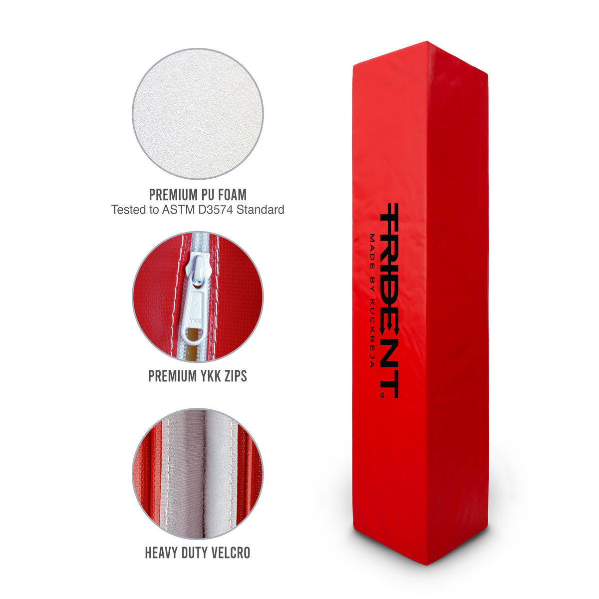 Trident Rugby Post Protectors - 10" x 10" (Set of 4) - Red