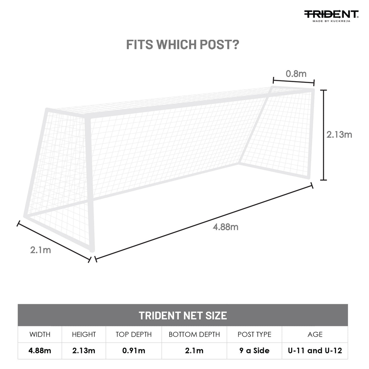 Trident T-20 Nine Junior Football Net (9-a-side)