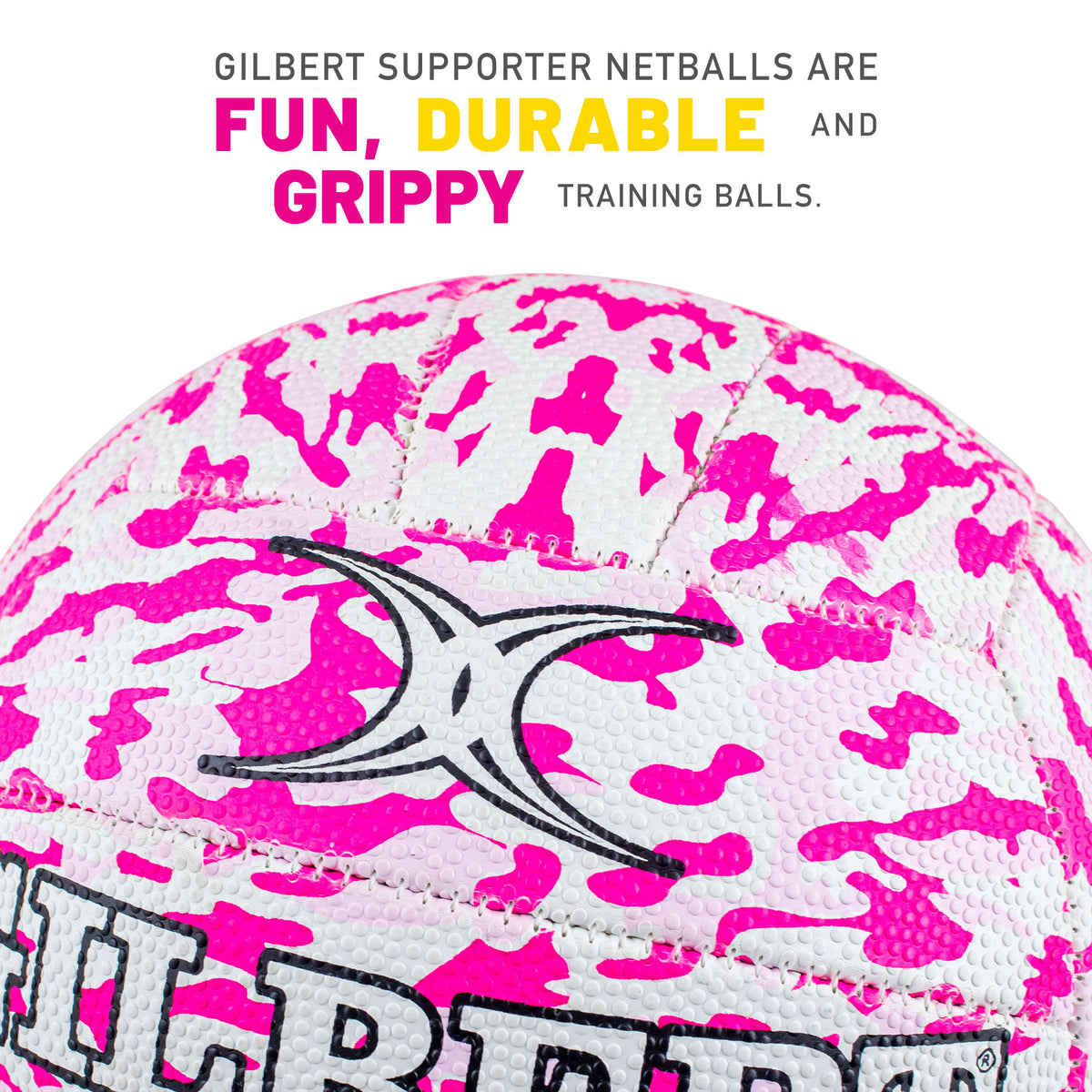 Gilbert Supporter Netball - Pink Camo (Size 5, 4)