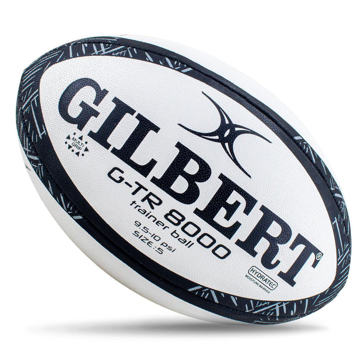 Gilbert GTR 8000 Rugby Ball - Black (Size 5, 4, 3)