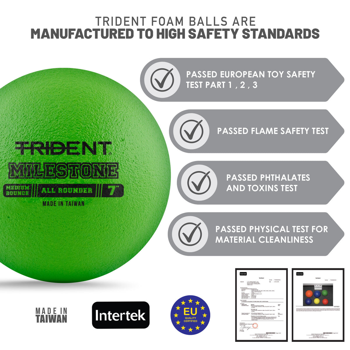 Trident Milestone All Rounder Foam Ball - Green (7")