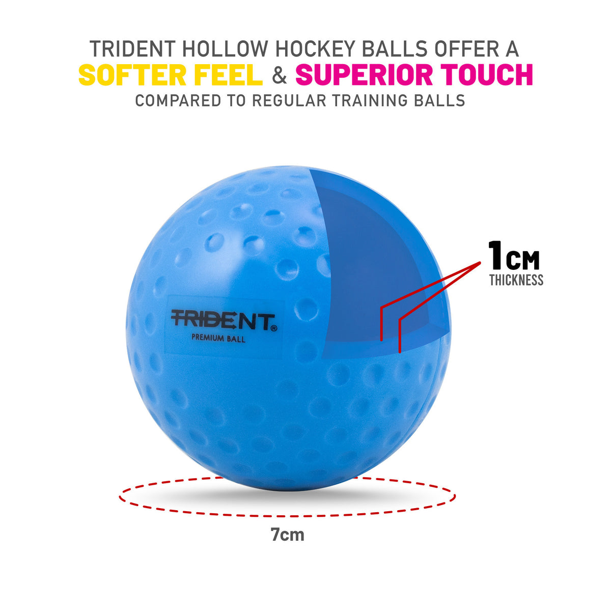 Trident Premium Dimple Hockey Ball - Blue
