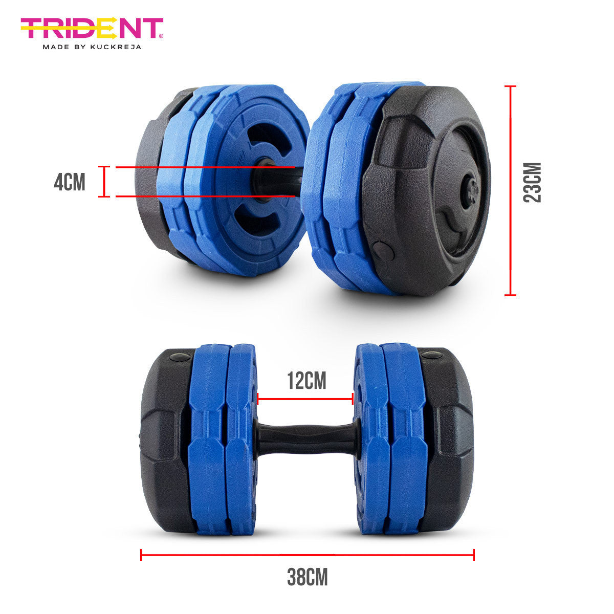 Trident Master Premium Adjustable Dumbbell - 15kg (Piece)
