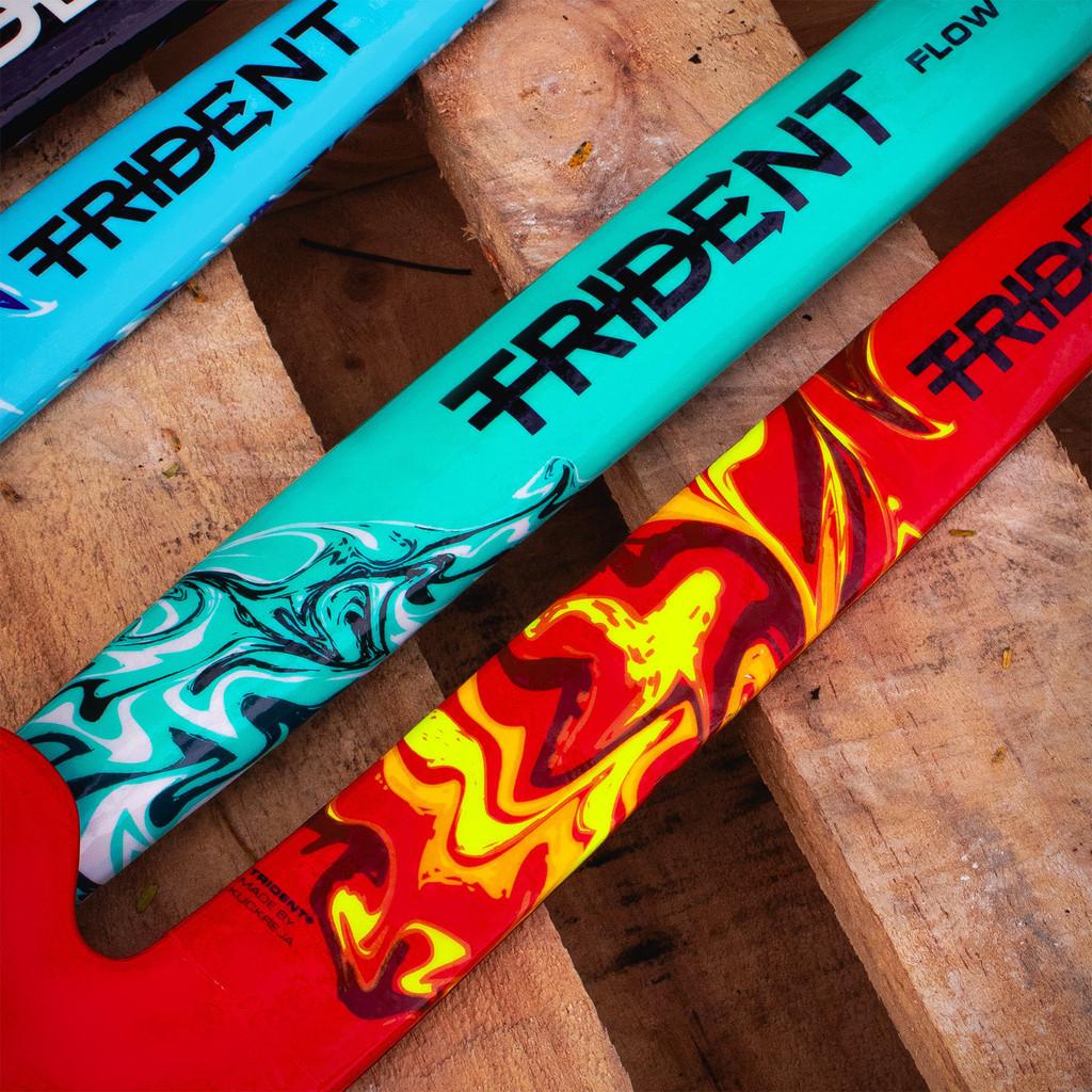 Trident Flow Junior Wooden Hockey Stick - Red