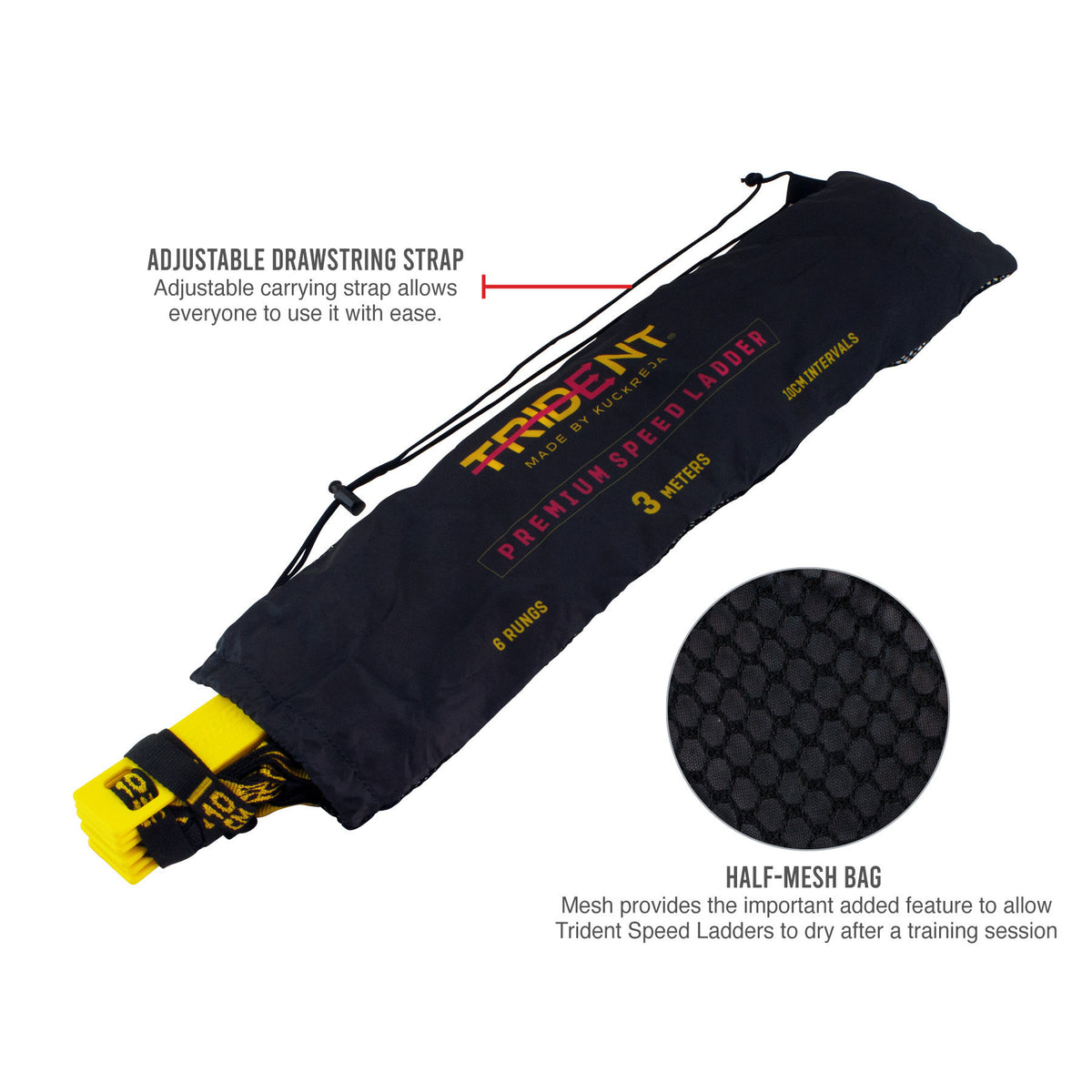Trident Master Premium Speed Ladder - 3M (Yellow/Black)