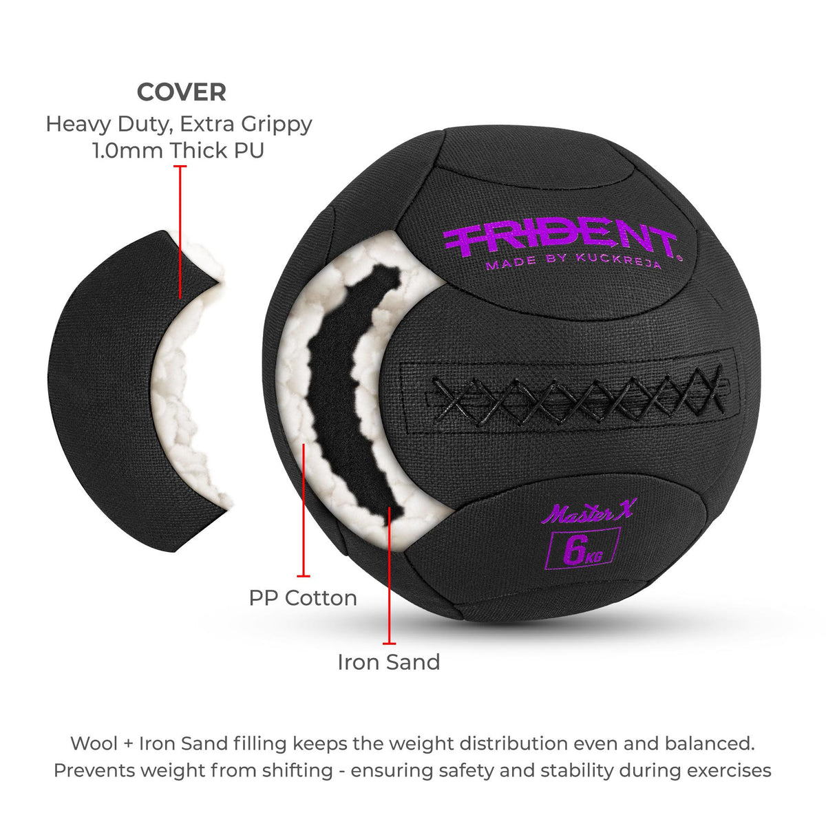 Trident Master X Premium Wall Ball - 6kg