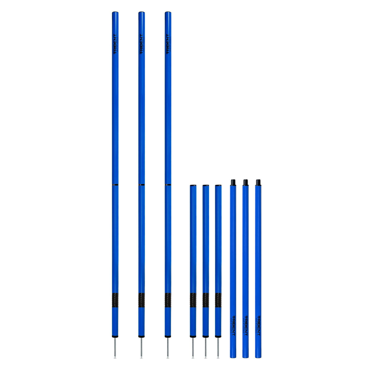 Trident Two-Piece Slalom Pole with Spring - Blue