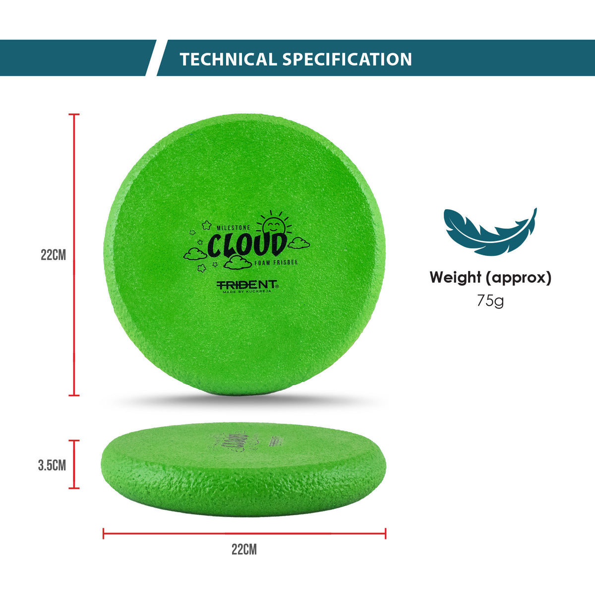 Trident Milestone Cloud Foam Frisbee - Green