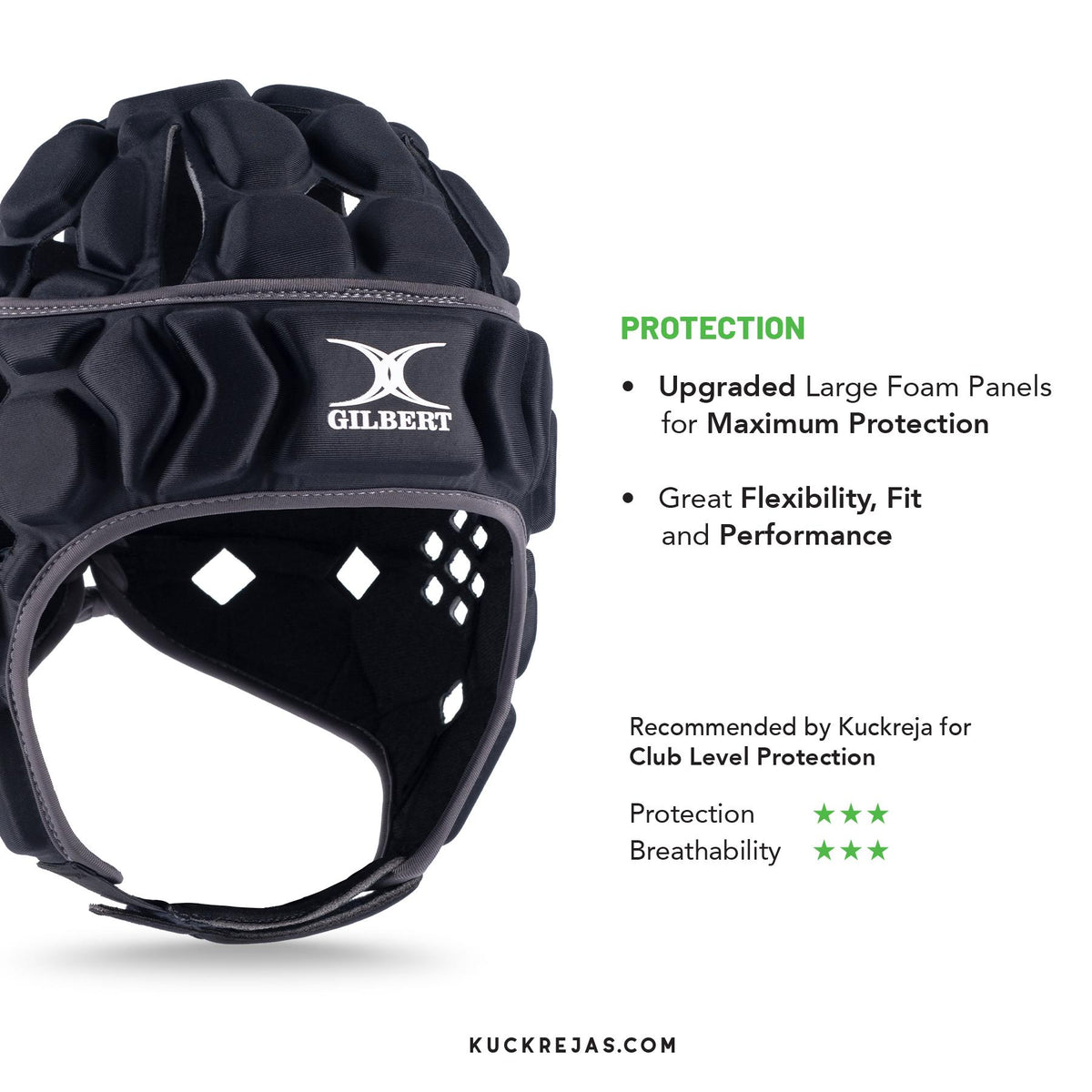 Gilbert Octane Headguard - Black/Grey