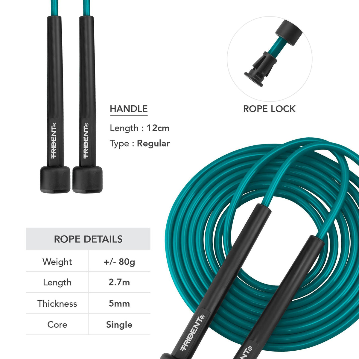Trident Milestone Skipping Rope - Pure Teal