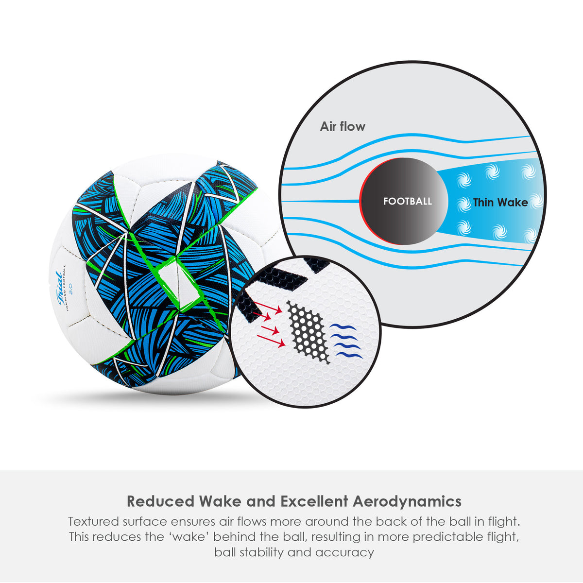 Trident Trial 2.0 Training Football - Size 4 (Chaos Blue)
