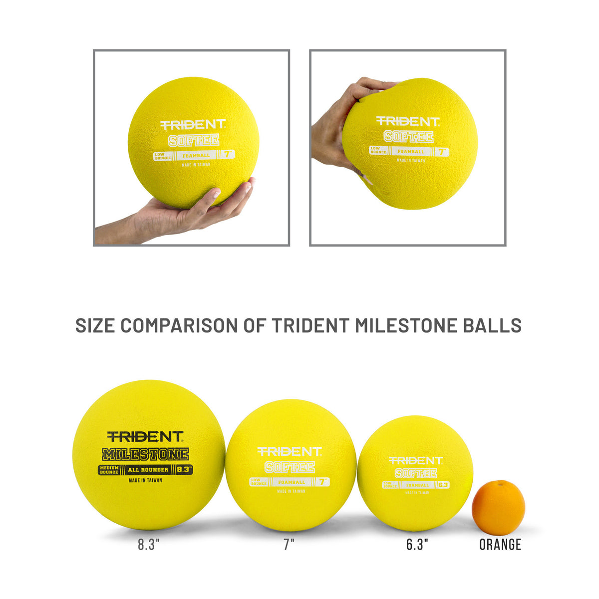 Trident Softee Low Bounce Foam Ball - Yellow (7")