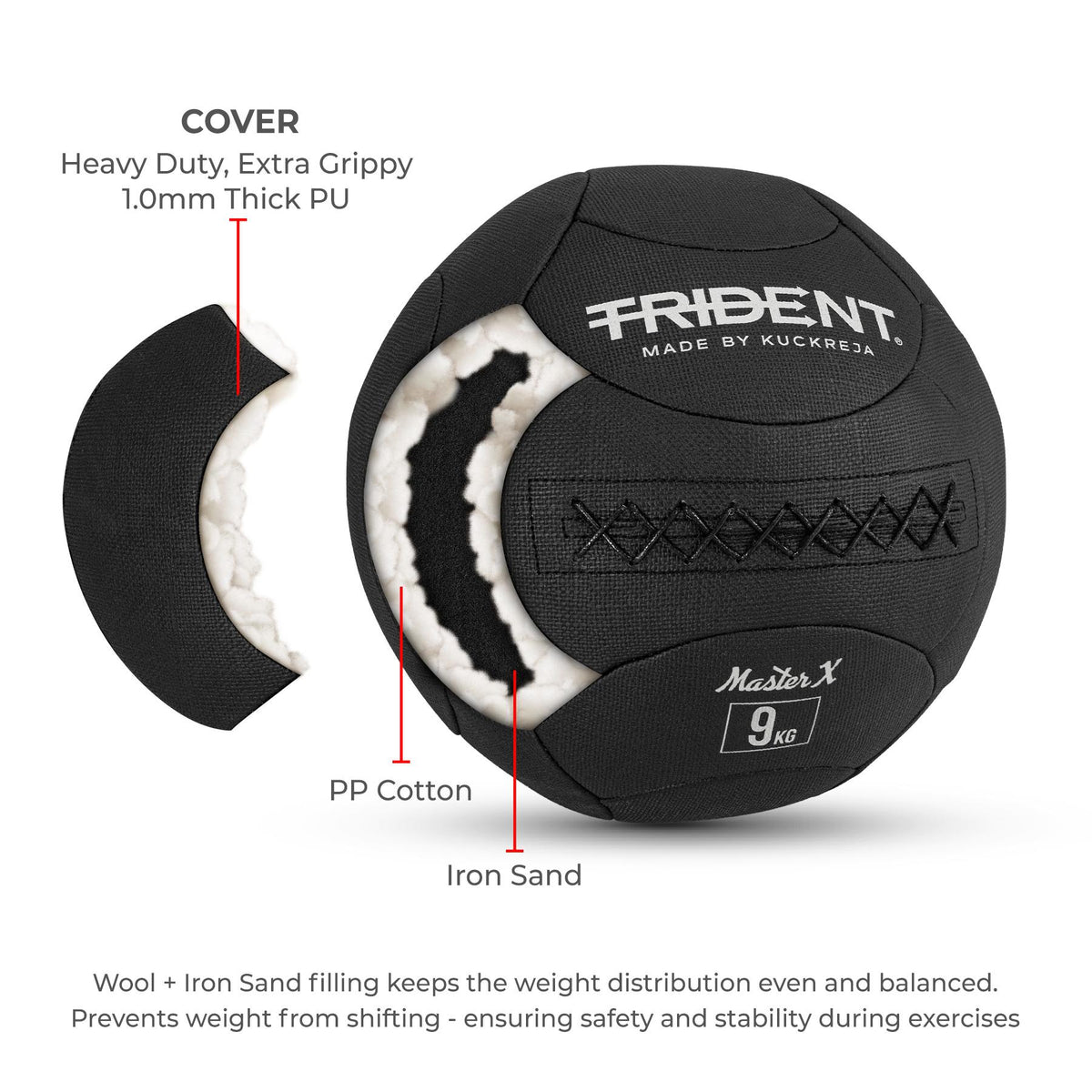 Trident Master X Premium Wall Ball - 9kg