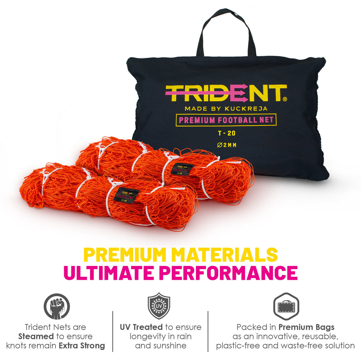 Trident T-20 Football Net (Orange)