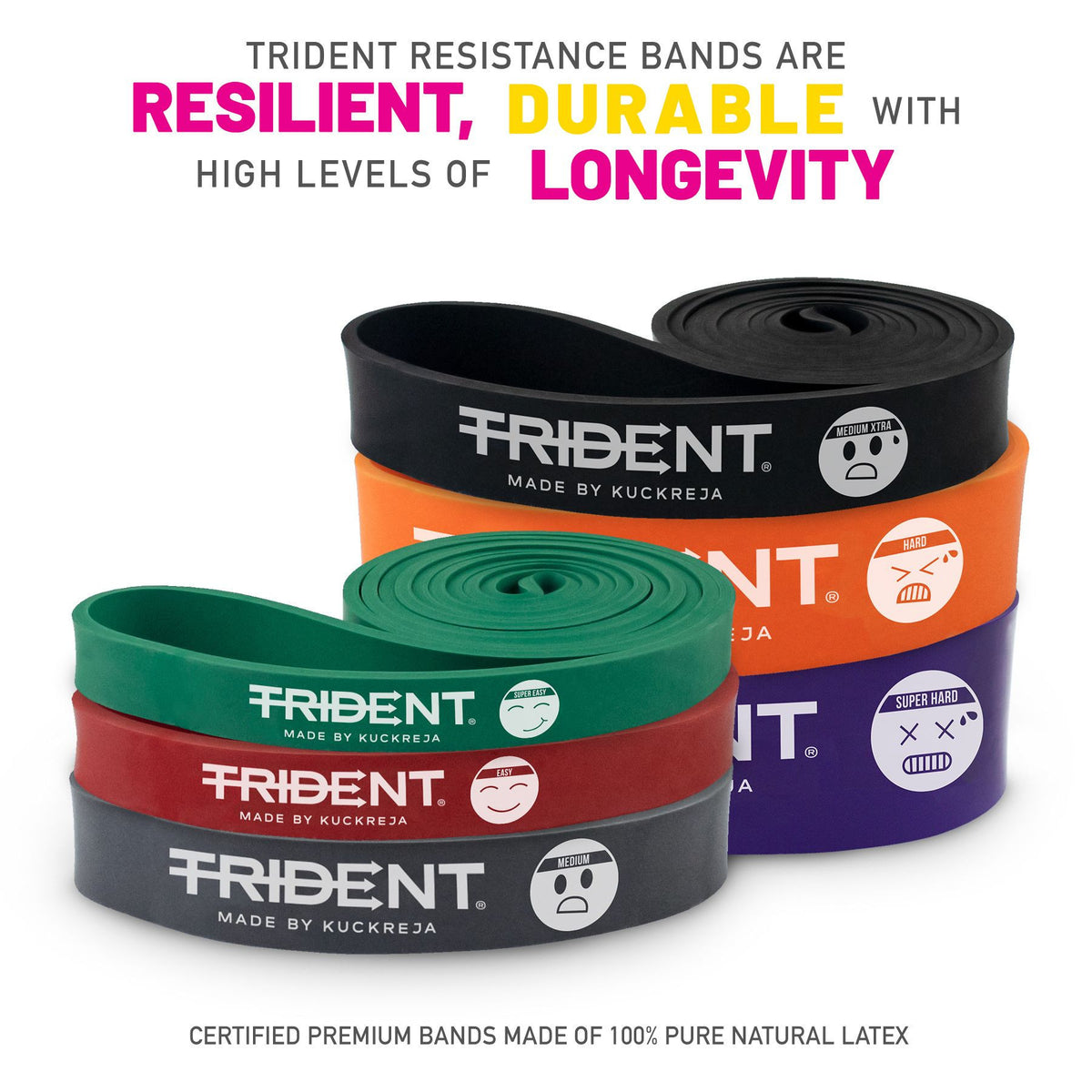 Trident Premium Resistance Band – Super Hard (34-102kg)