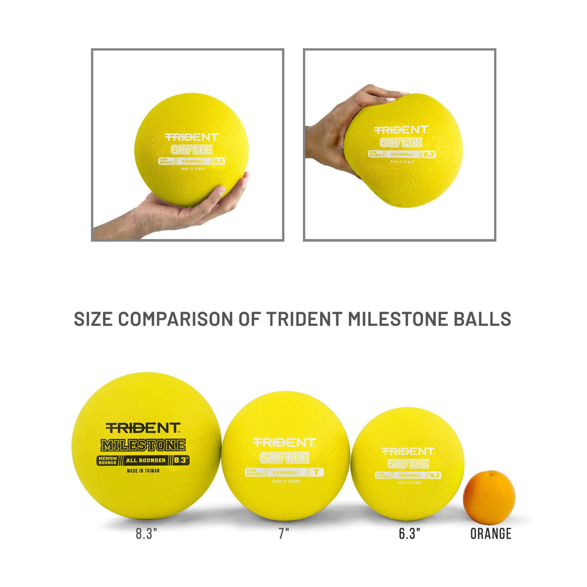 Trident Softee Low Bounce Foam Ball - Yellow (6.3")