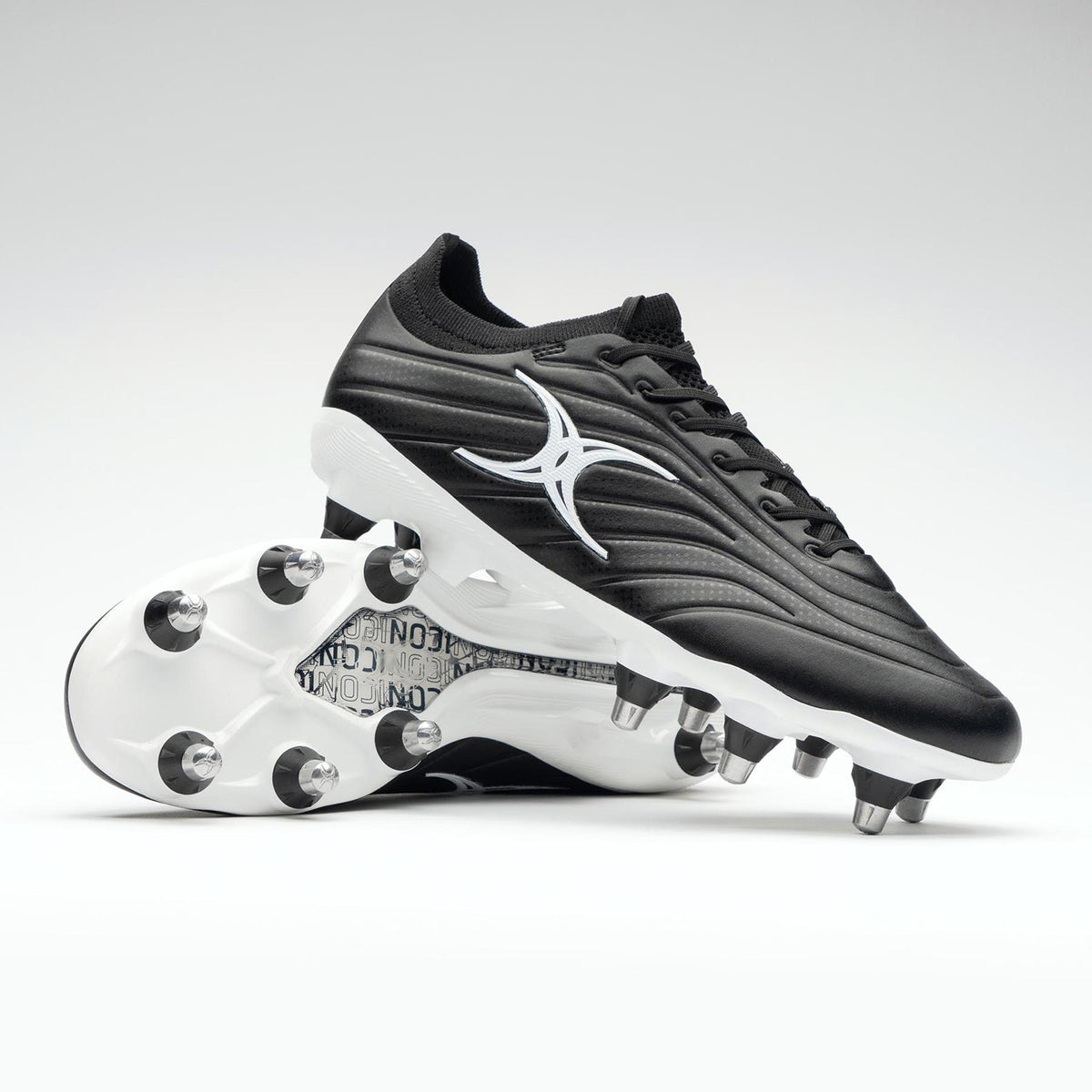 Gilbert Icon Power X Rugby Boots - 8 Stud (Black)