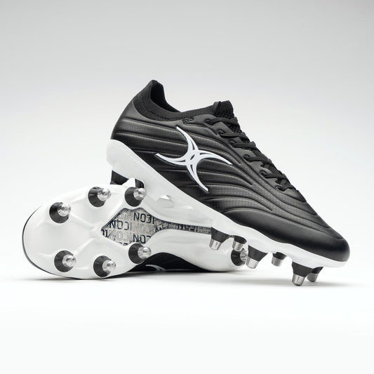 Gilbert Icon Power X Rugby Boots - 8 Stud (Black)