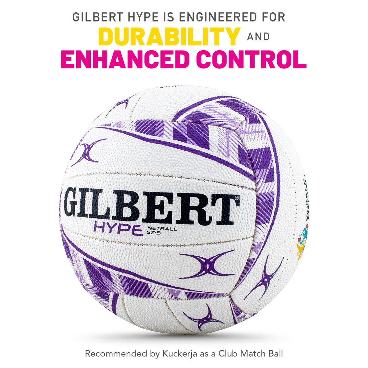 Gilbert Hype Match Netball - Purple (Size 5)