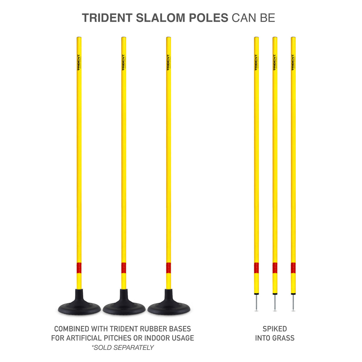 Trident Slalom Pole with Spring - Yellow