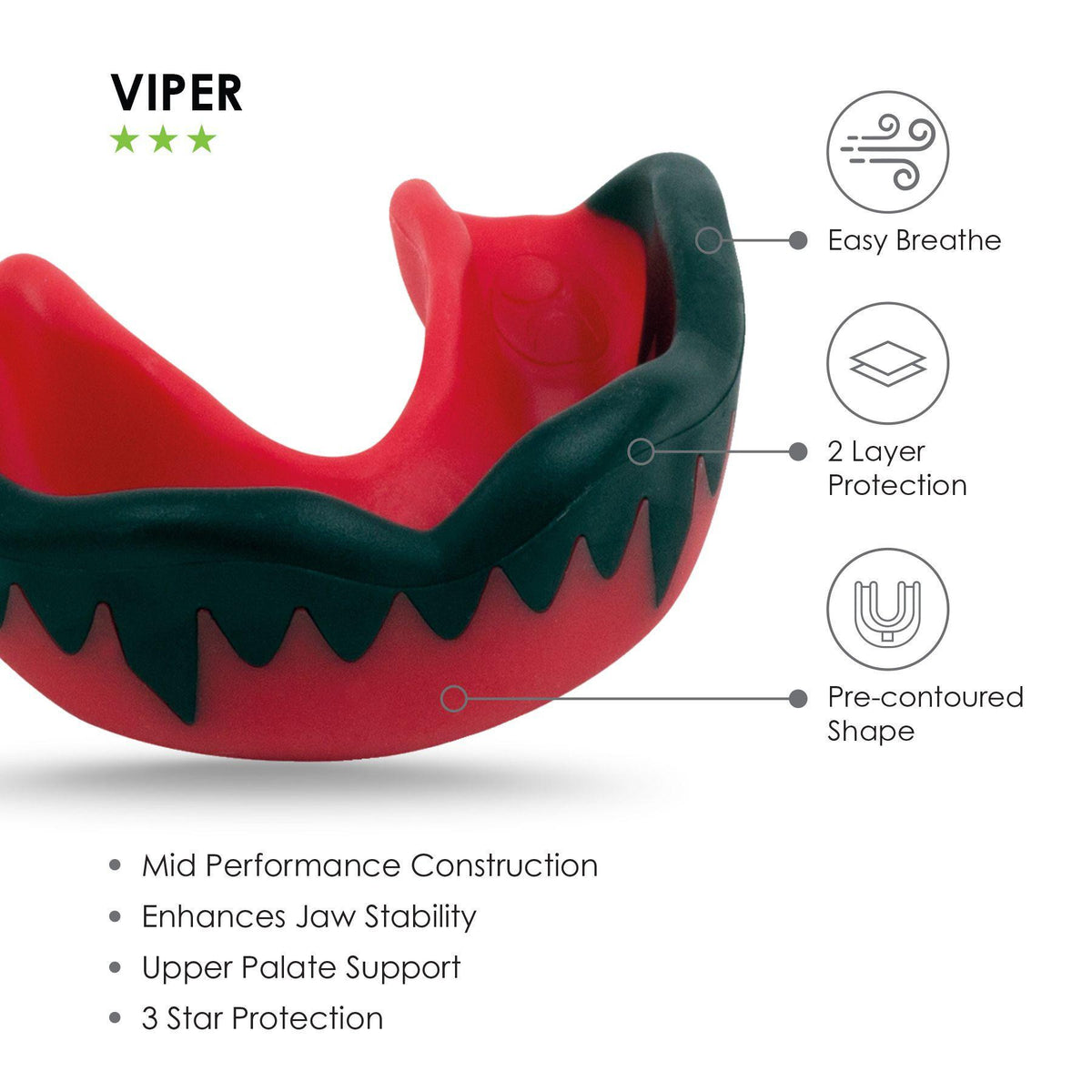 Gilbert Viper Mouthguard - Red
