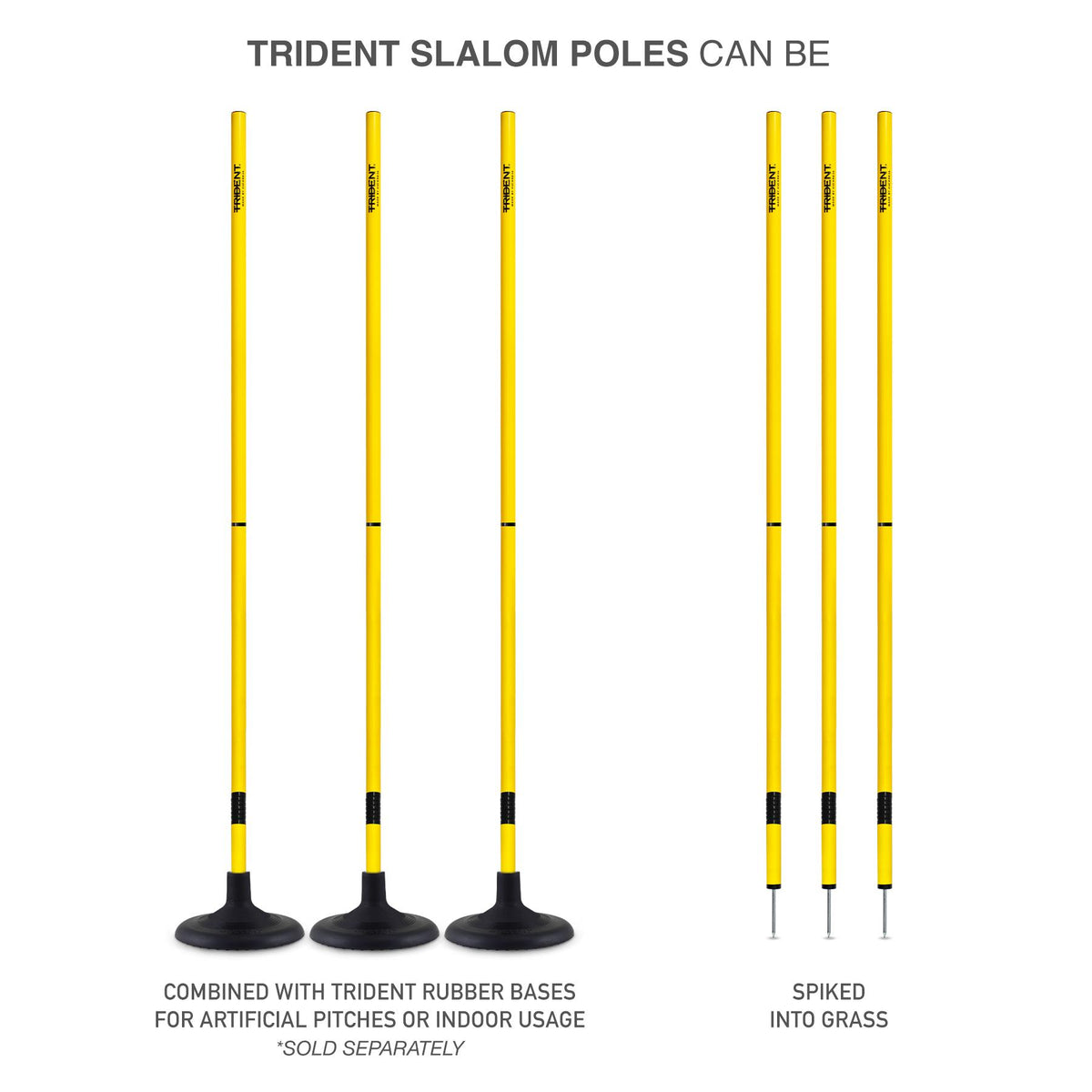 Trident Two-Piece Slalom Pole with Spring – Yellow