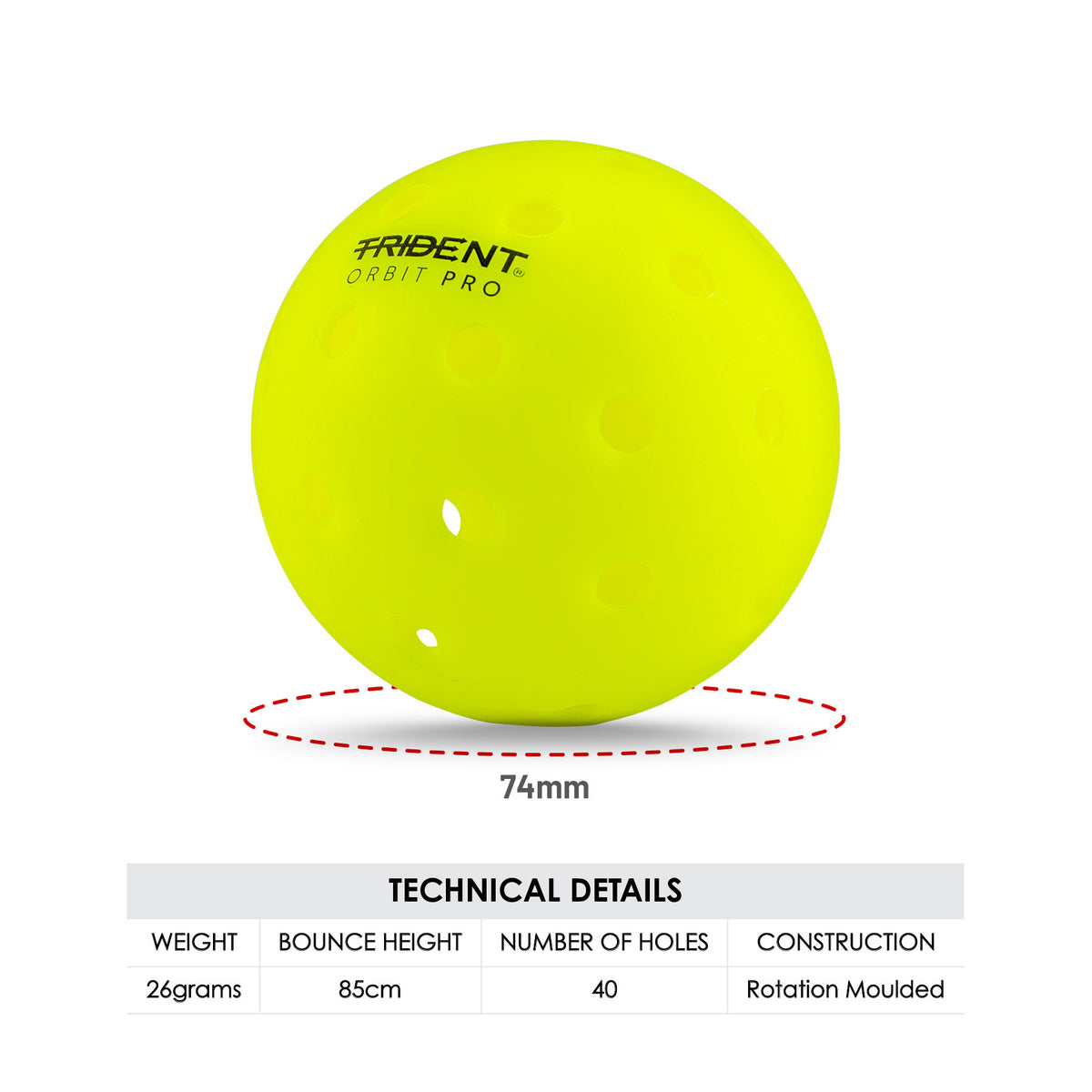 Trident Orbit Pro Pickleball Balls - Neon (Set of 4)