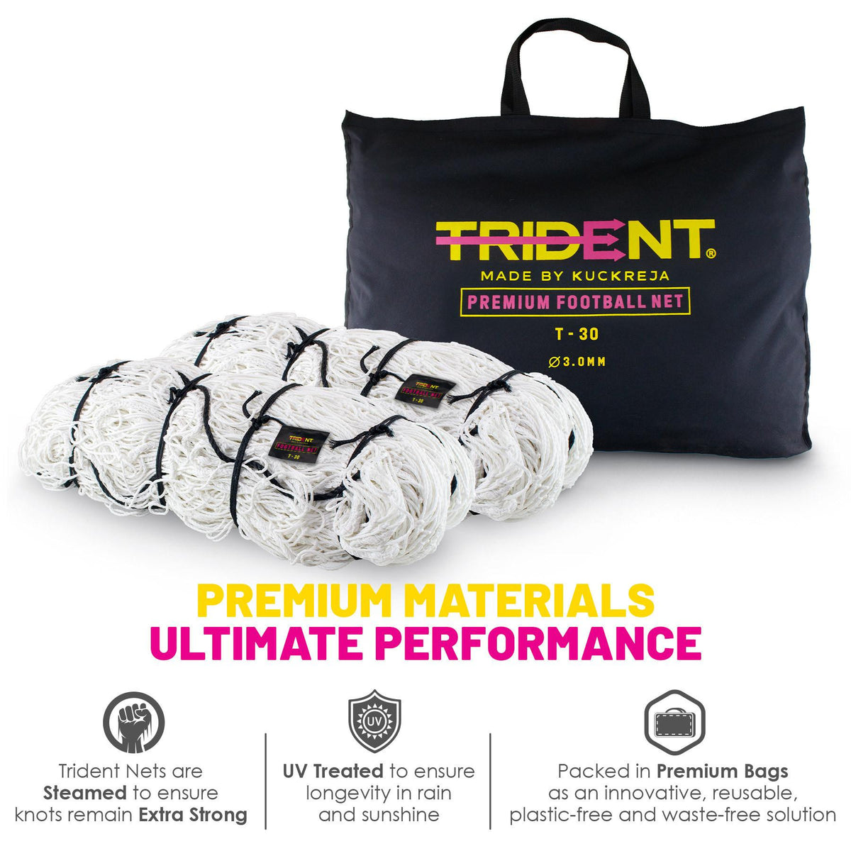 Trident T-30 Football Net (White)