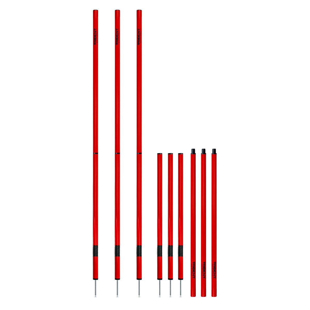 Trident Two-Piece Slalom Pole with Spring - Red