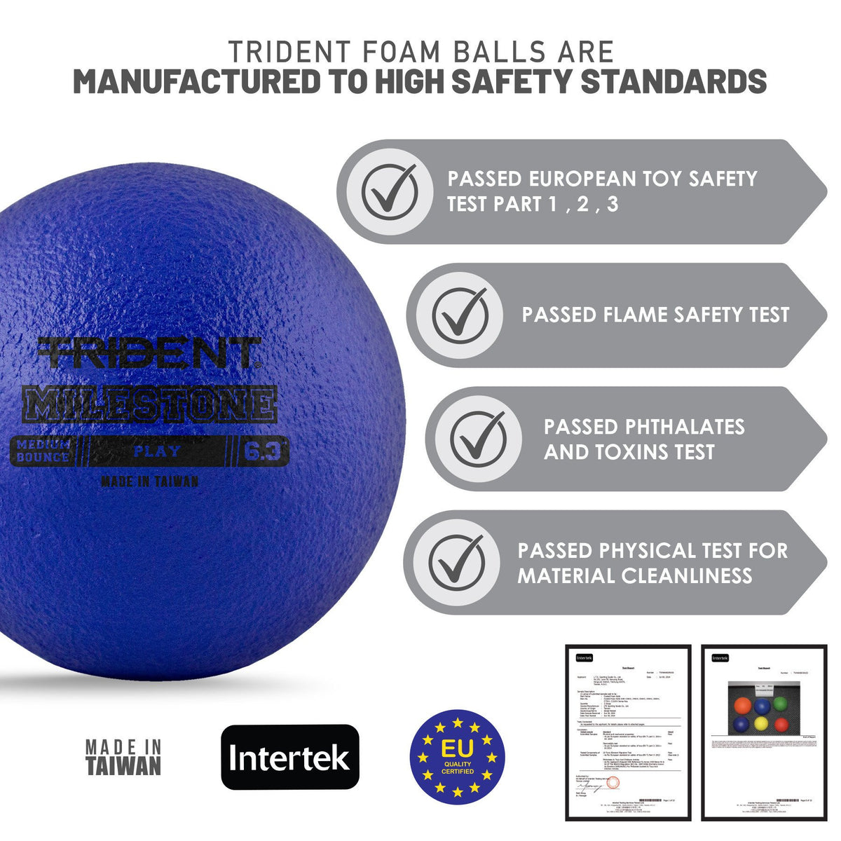 Trident Milestone Play Foam Ball - Blue (6.3")