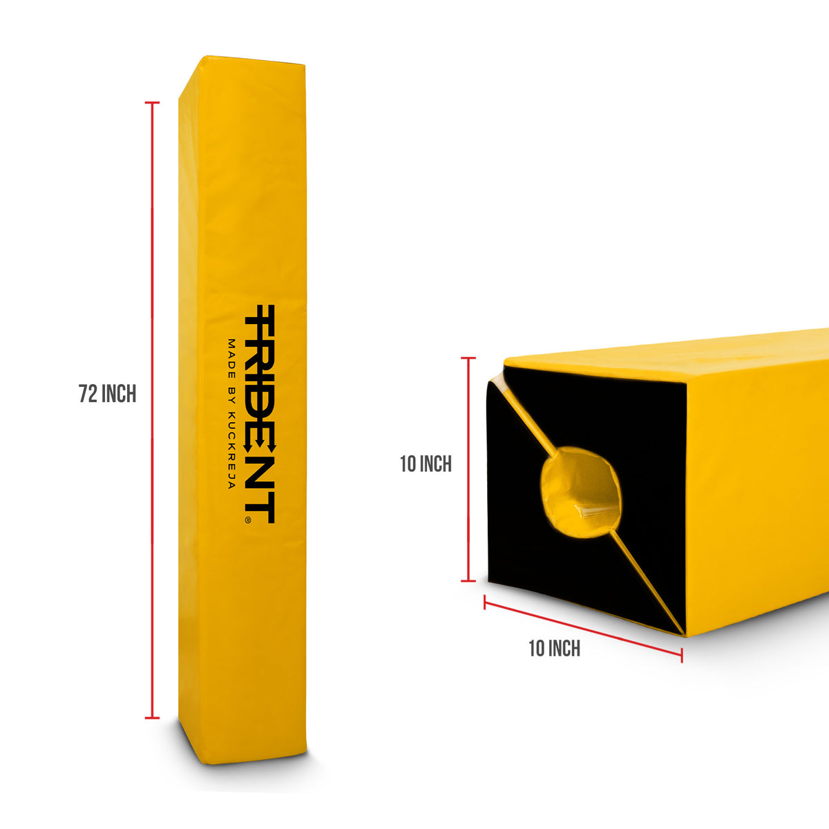 Trident Rugby Post Protectors - 10" x 10" (Set of 4) - Yellow