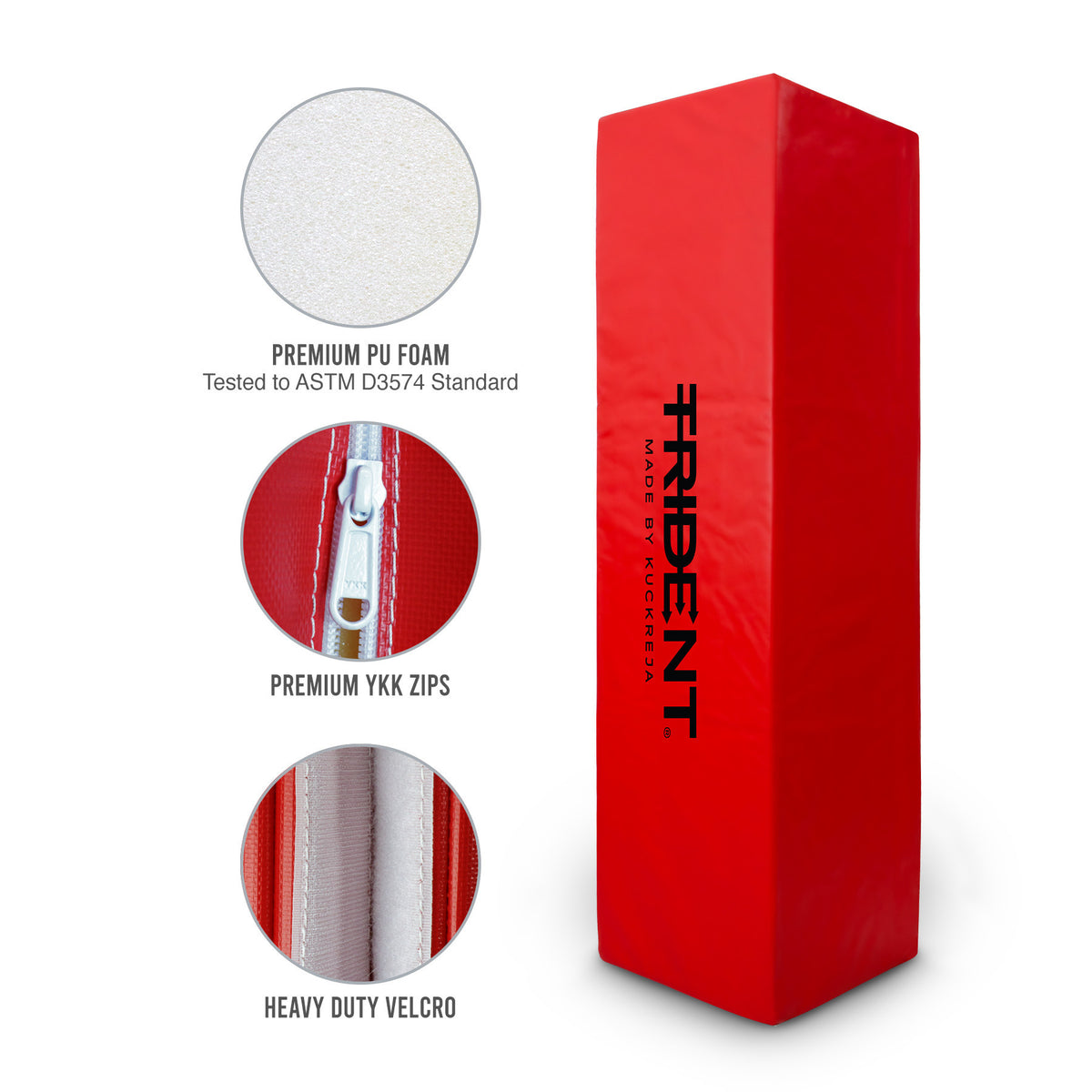 Trident Rugby Post Protectors - 20" x 20" (Set of 4) - Red