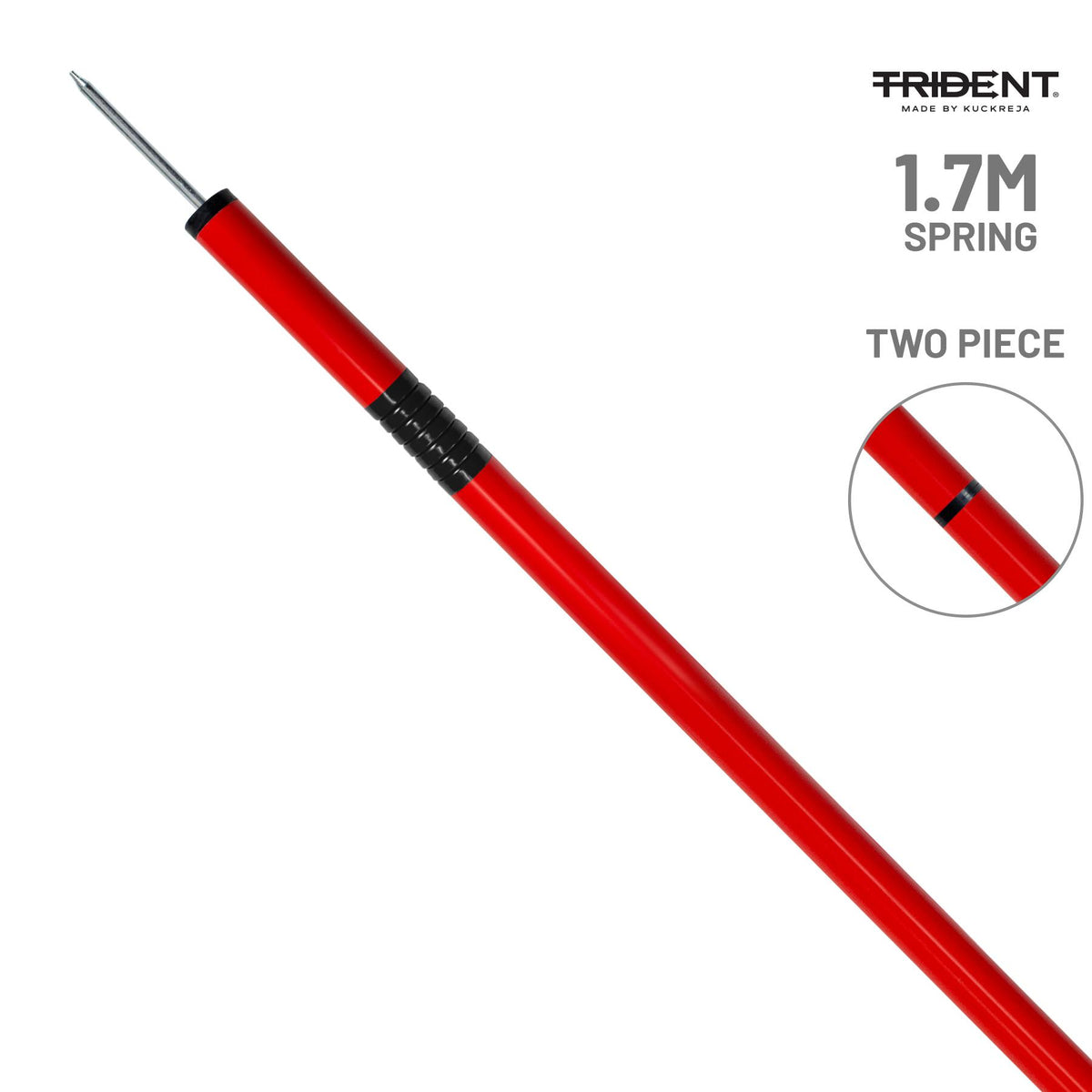 Trident Two-Piece Slalom Pole with Spring - Red
