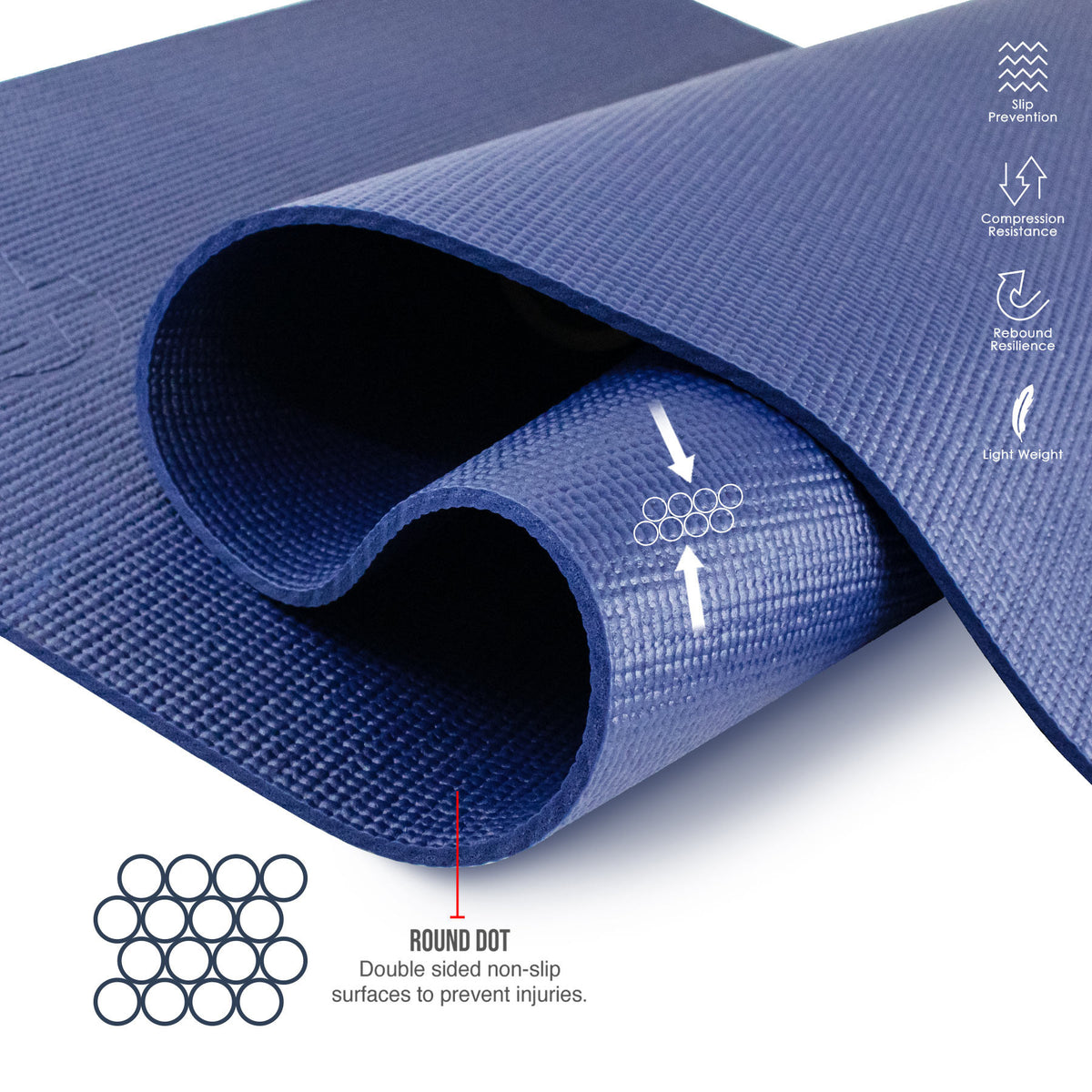 Trident Essential Grip Yoga Mat - 4mm (Oxford Blue)
