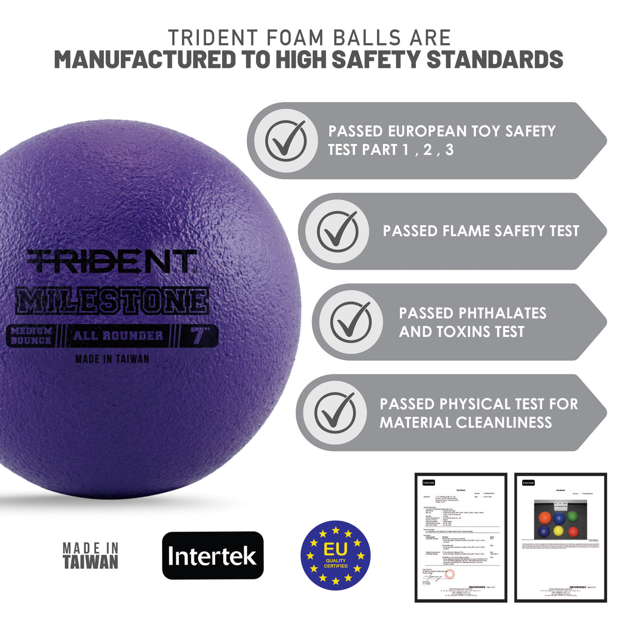 Trident Milestone All Rounder Foam Ball - Purple (7")