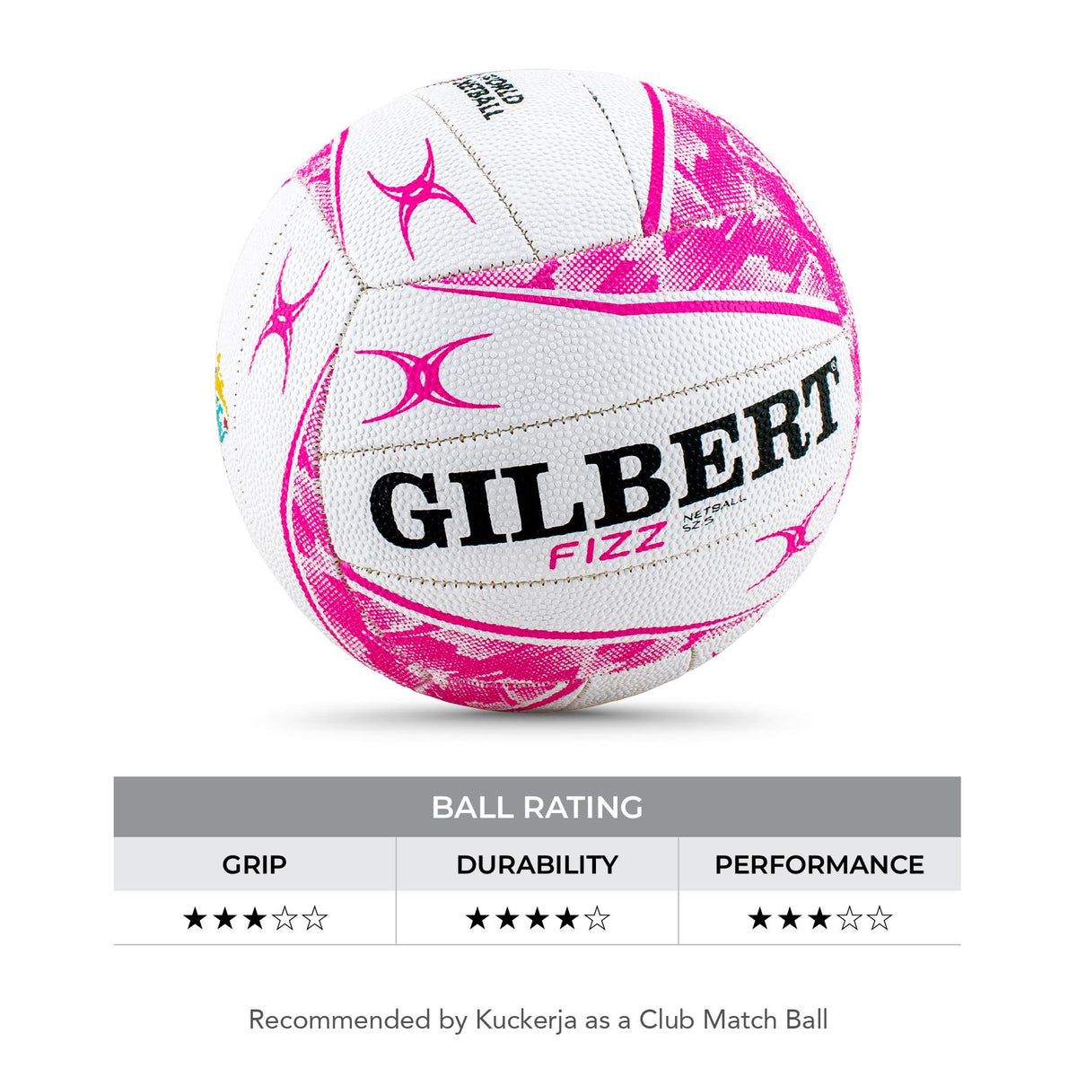 Gilbert Fizz Match Netball - Pink (Size 5)