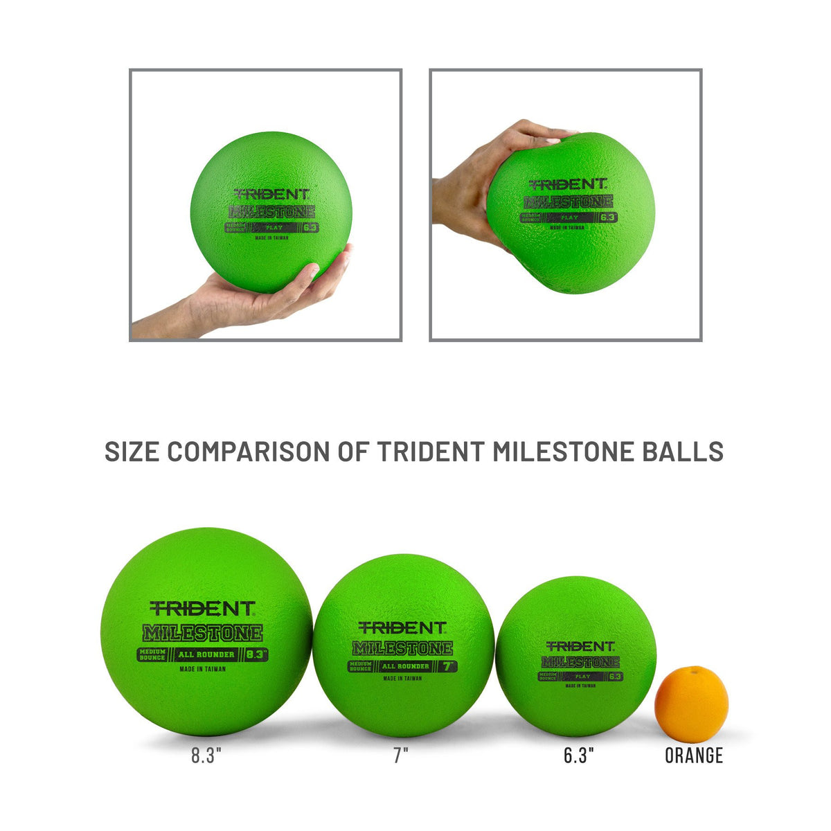 Trident Milestone Play Foam Ball - Green (6.3")