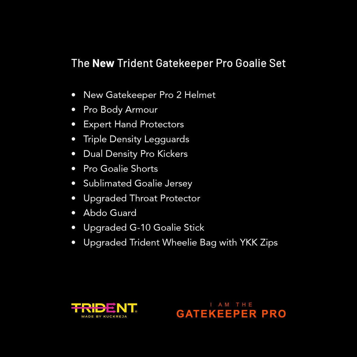 Trident New Gatekeeper Pro 2 Hockey Goalie Set - Senior