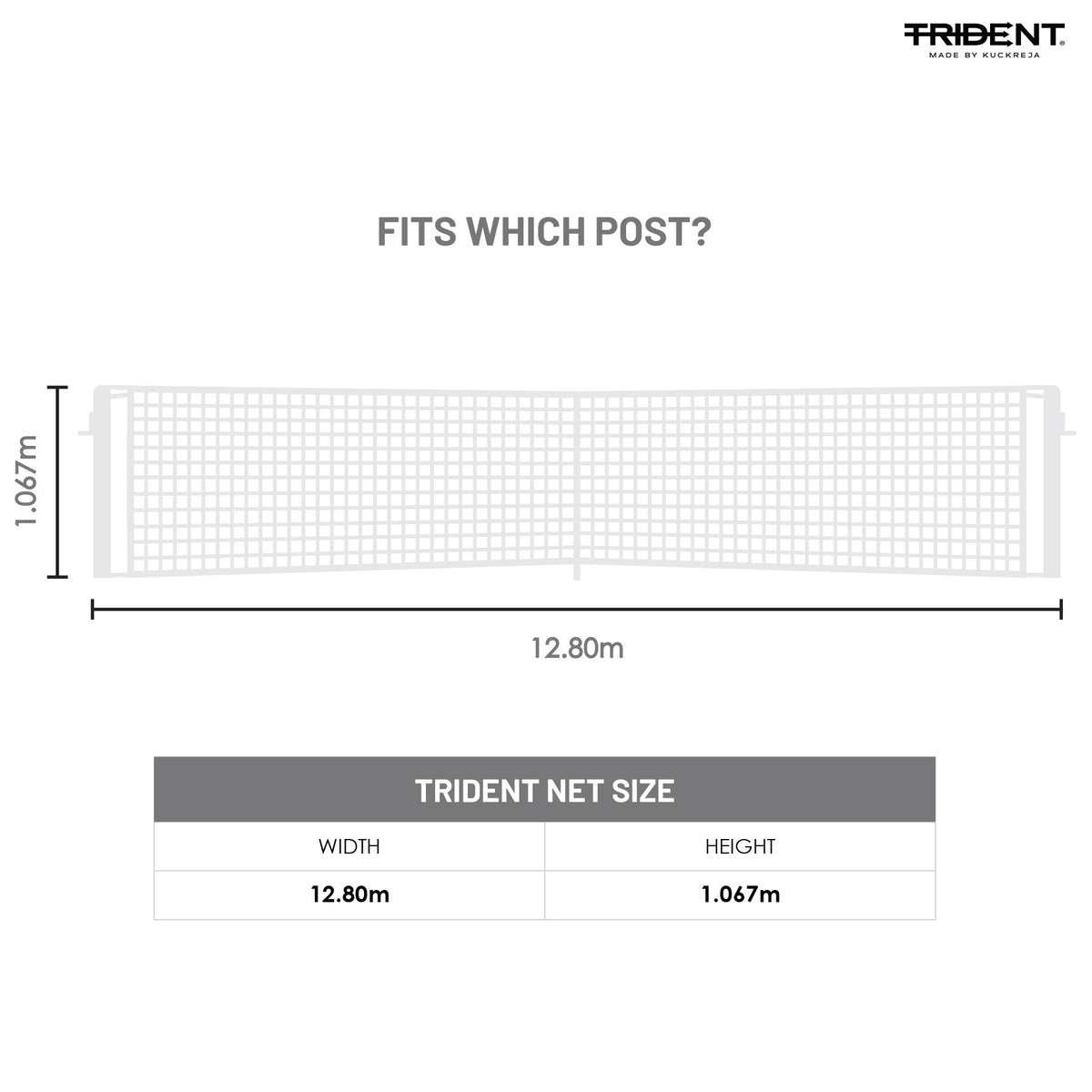 Trident T-30D Braided Tennis Net