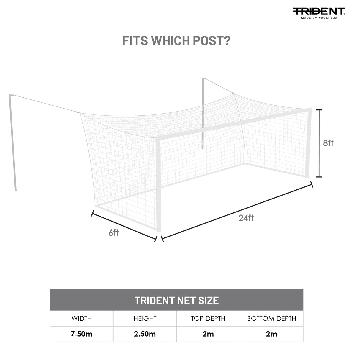 Trident T-50 World Cup Braided Football Net (White)