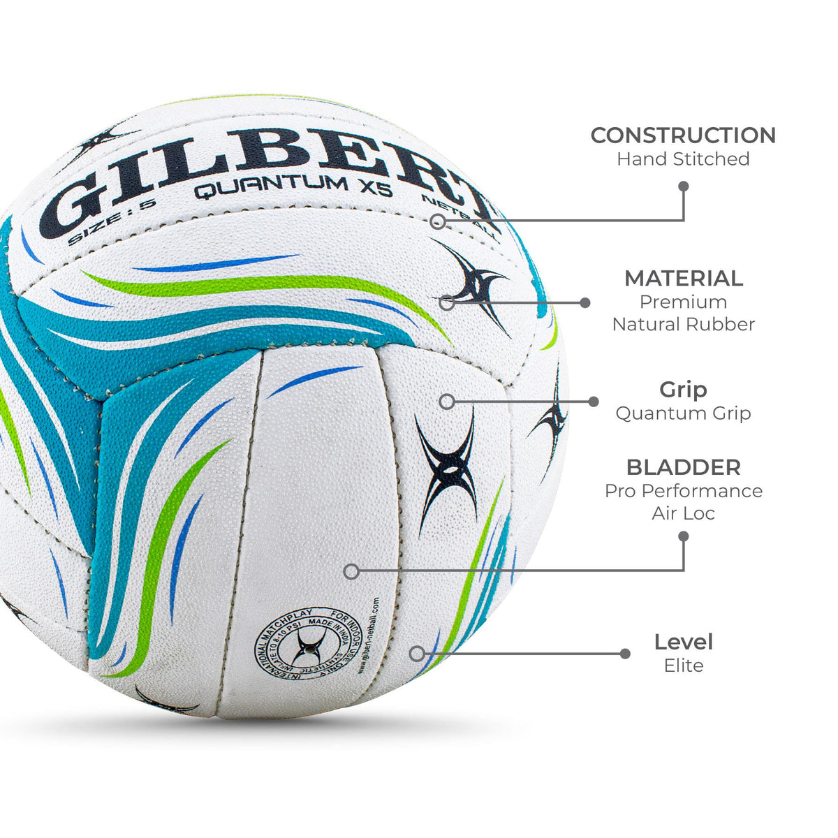 Gilbert Quantum Premier Netball (Size 5)