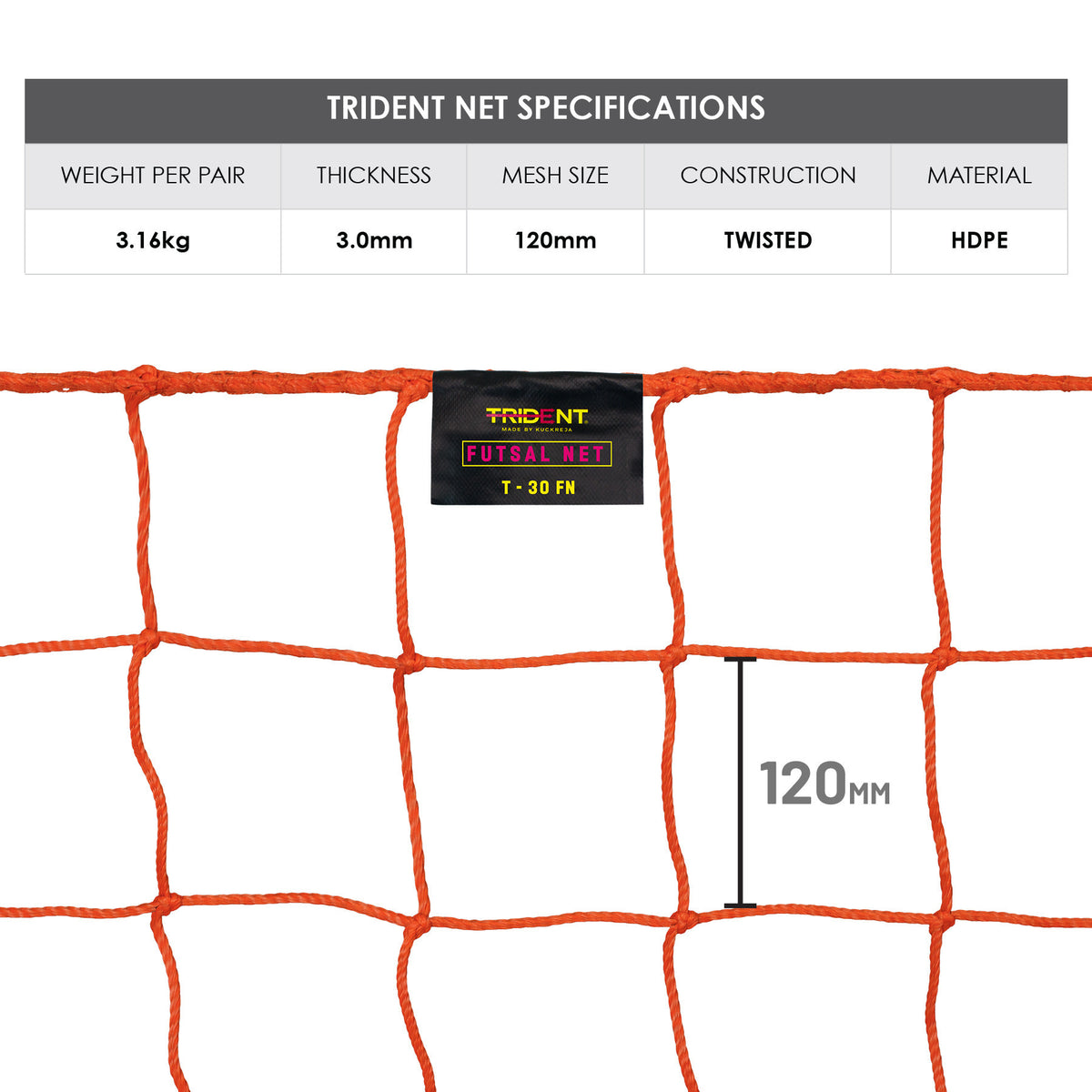 Trident T-30FN Futsal Net (Orange)