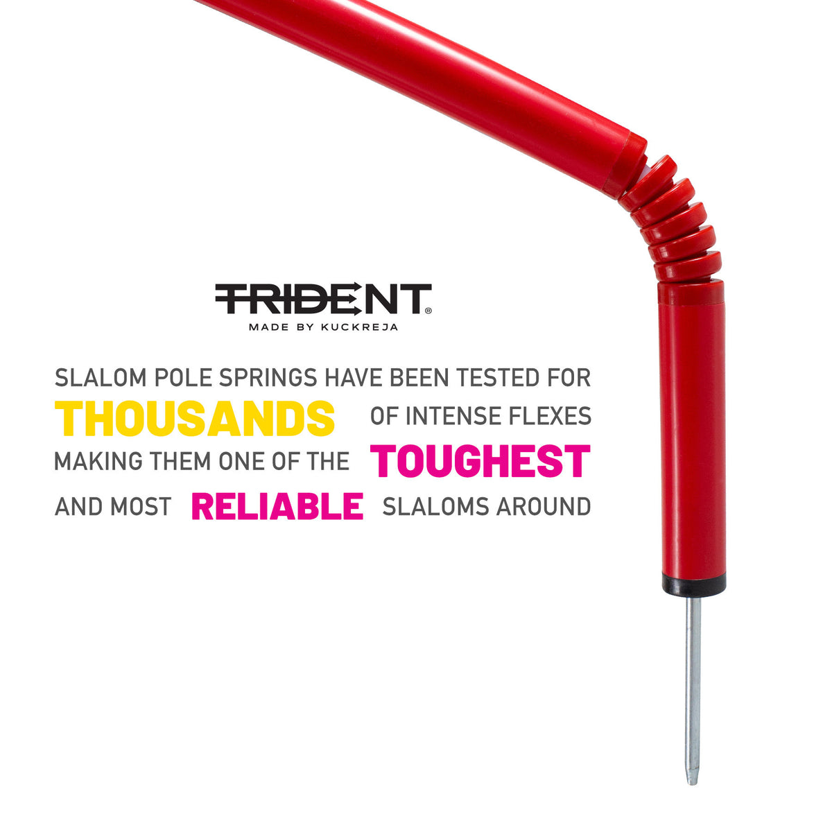 Trident Slalom Pole with Spring - Red