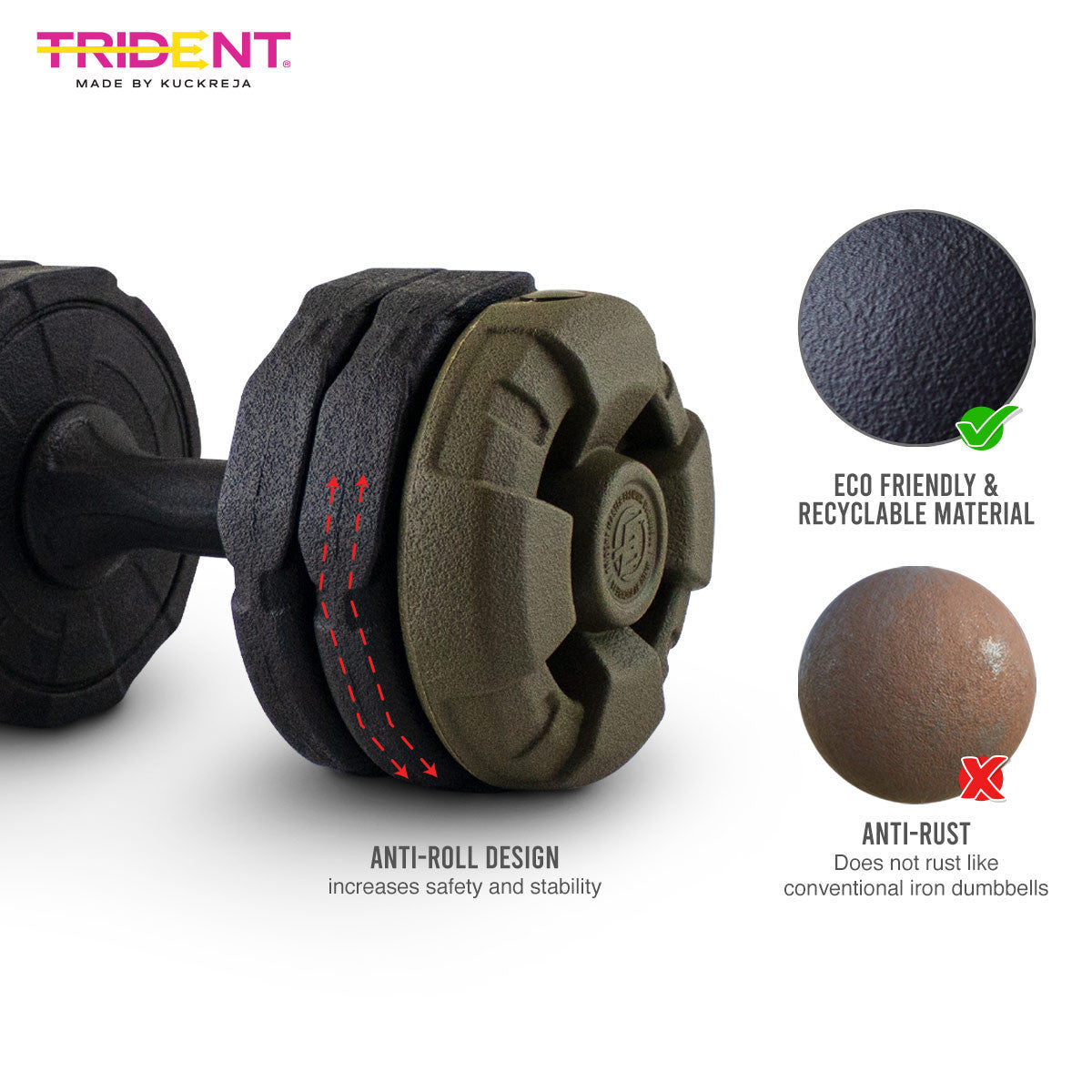 Trident Master Premium Adjustable Dumbbell - 10kg (Pair)