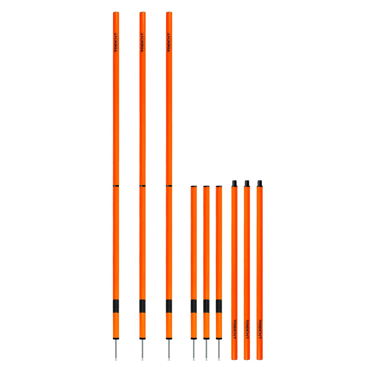 Trident Two-Piece Slalom Pole with Spring - Orange