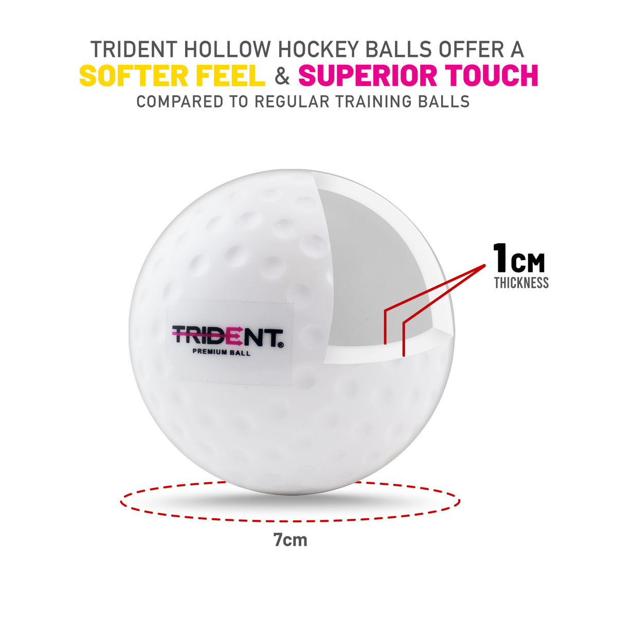 Trident Premium Dimple Hockey Ball - White