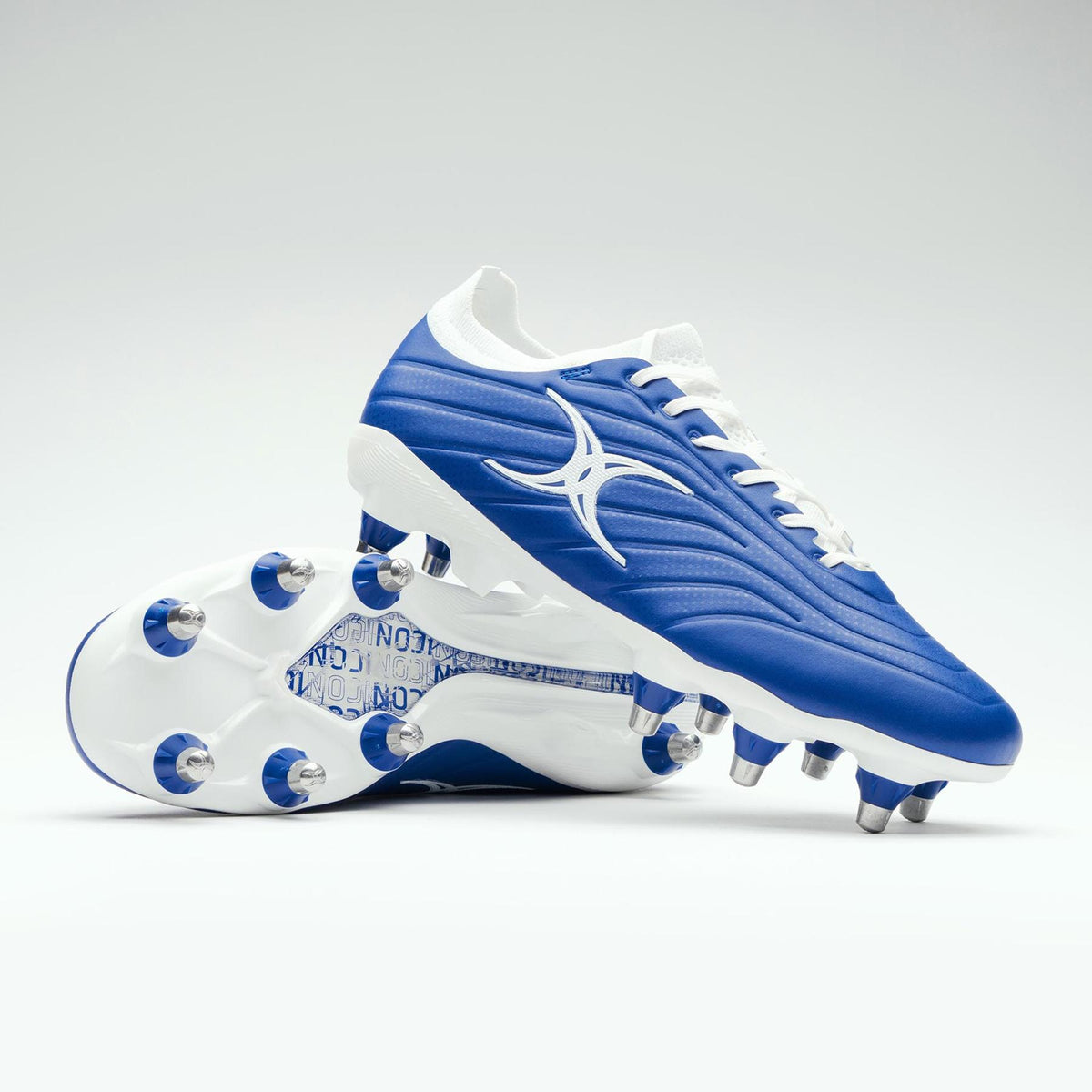 Gilbert Icon Power X Rugby Boots - 8 Stud (Blue)
